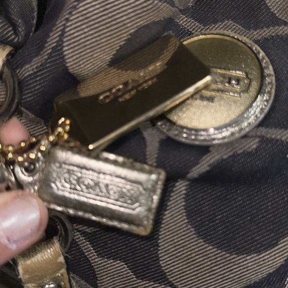 COPY - Vintage coach monogrammed black and silver and tan crossbody so cute adj… - Picture 6 of 13